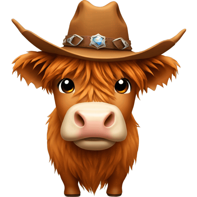 Highland cow wearing a cowboy hat  emoji