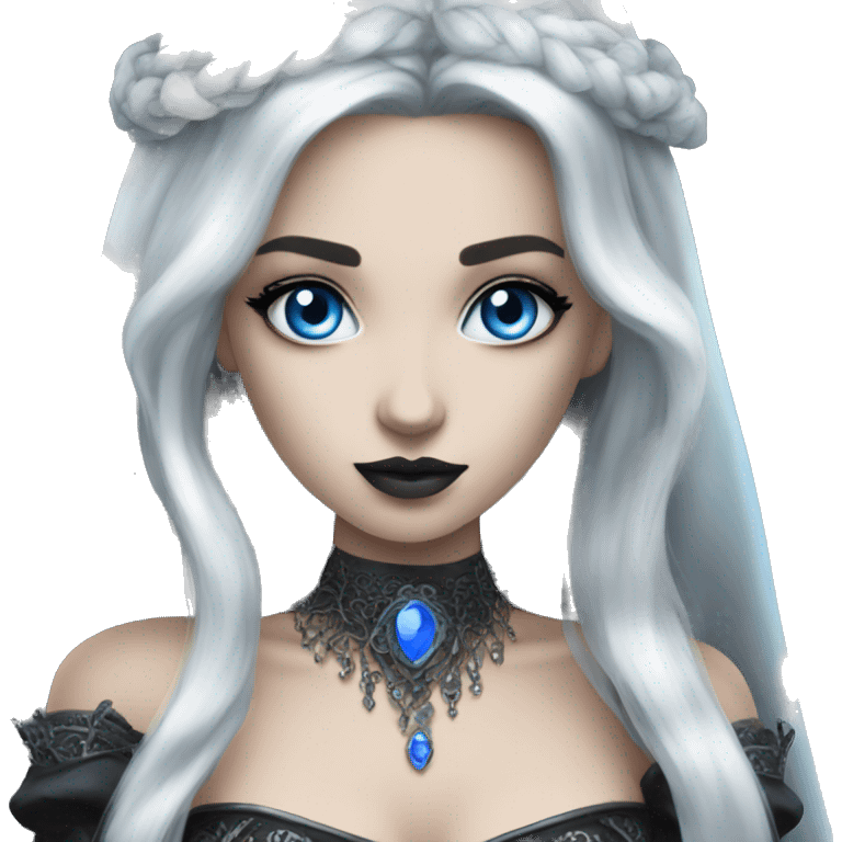 Hot gothic princess with blue eyes emoji