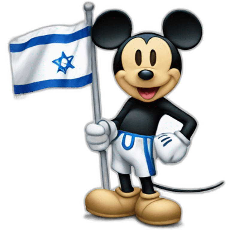 Mickey mouse with Israel flag emoji