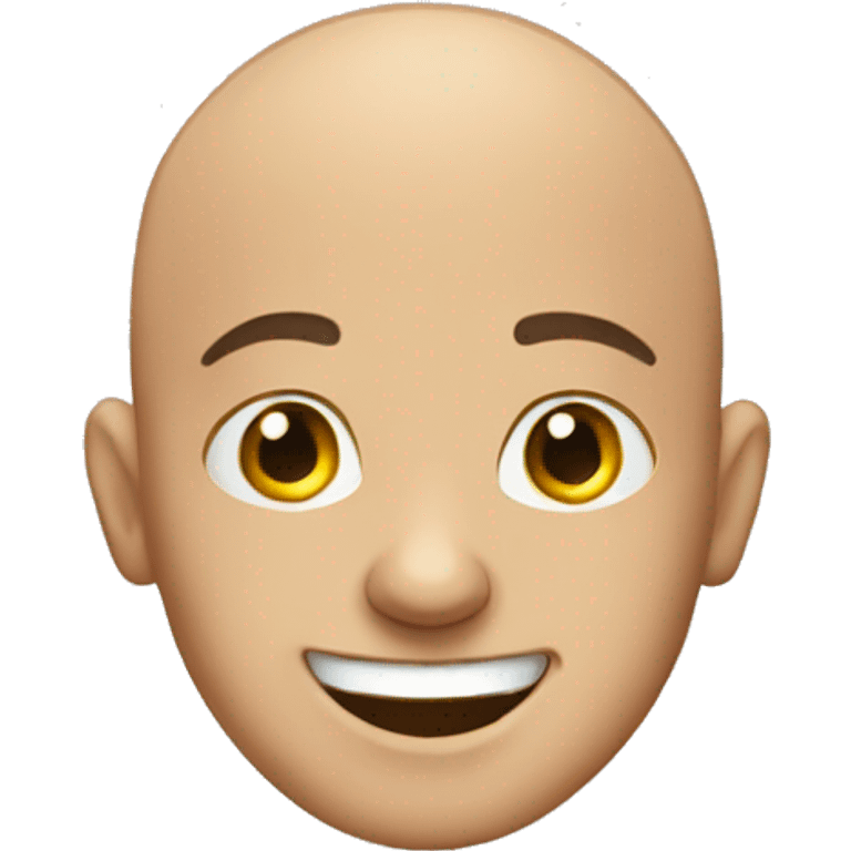 bald boy smiling at viewer emoji