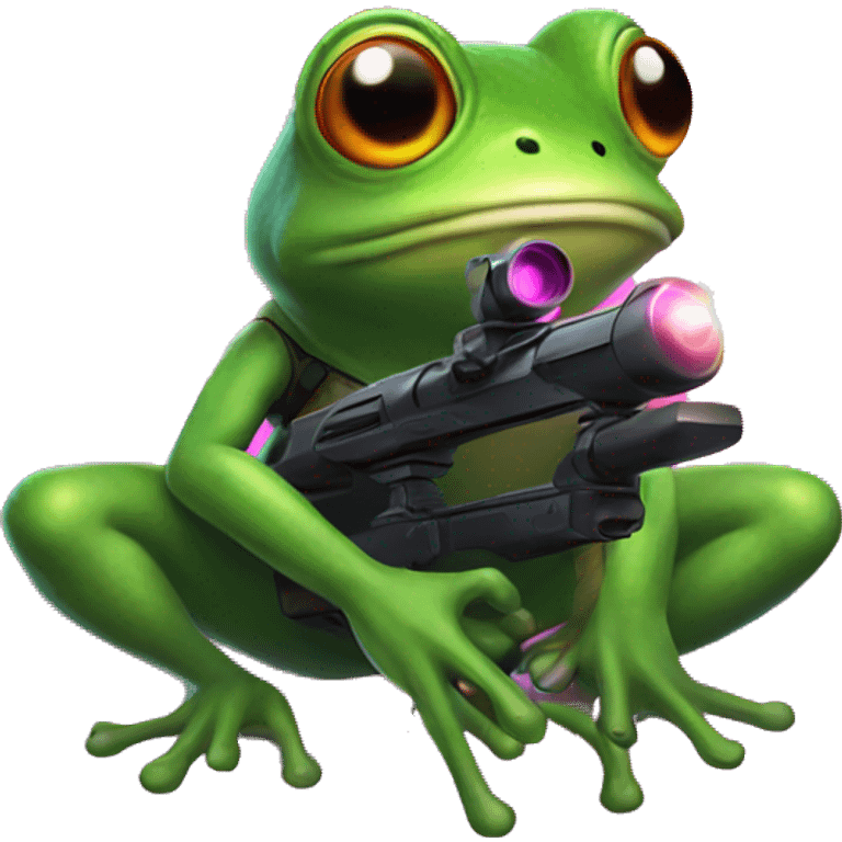 Frog shooting lasers emoji