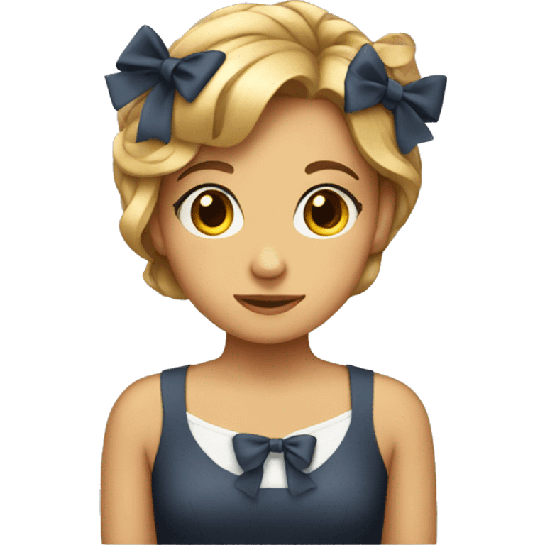 Girl wearing a bow in her hair emoji