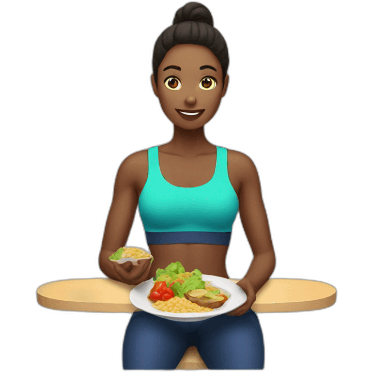 fit female eating food emoji