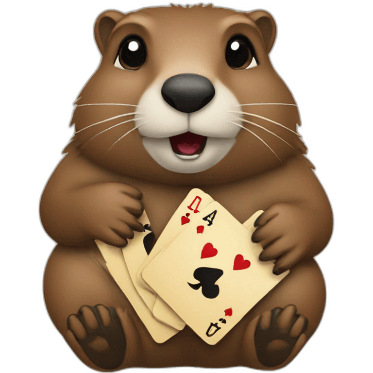 Groundhog playing cards emoji