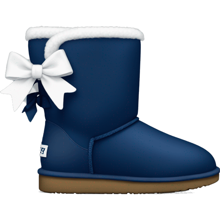 Navy blue uggs with white bows emoji