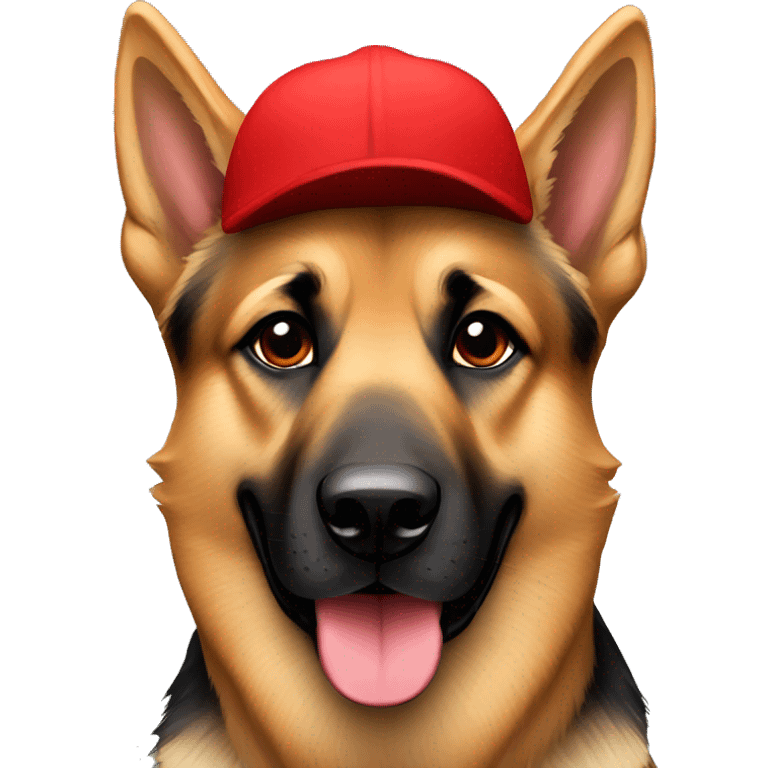 German Shepard with red cap emoji