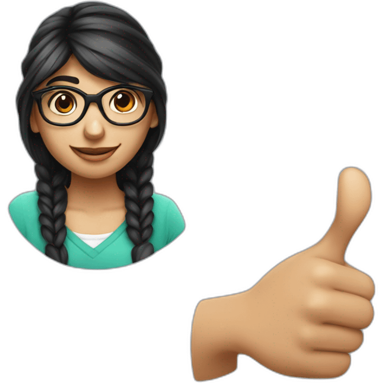 Mia Khalifa with a braid and thumb up emoji