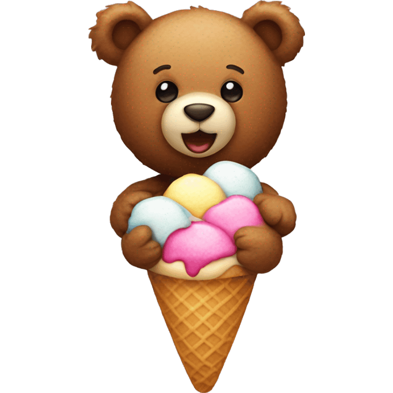 teddy bear with icecream emoji