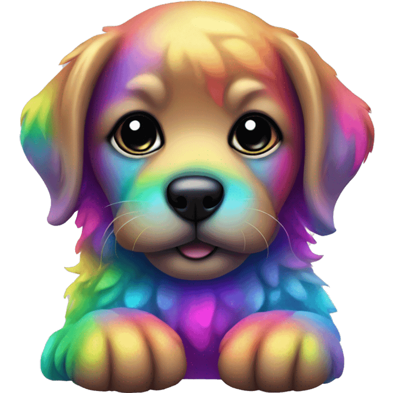 animal puppy, rainbow, colorful, neon, glitter  emoji