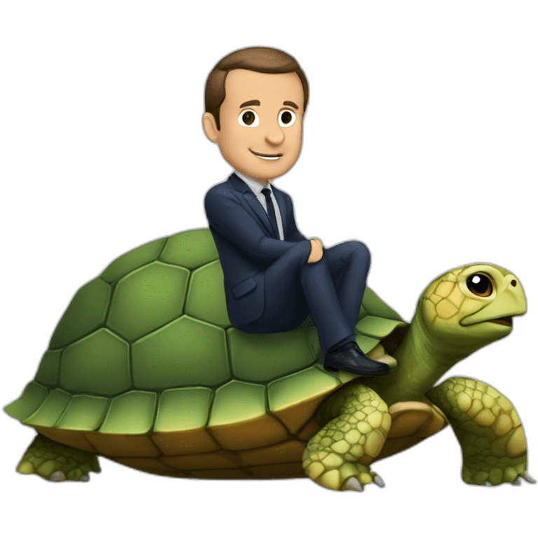 Macron sur une tortue emoji