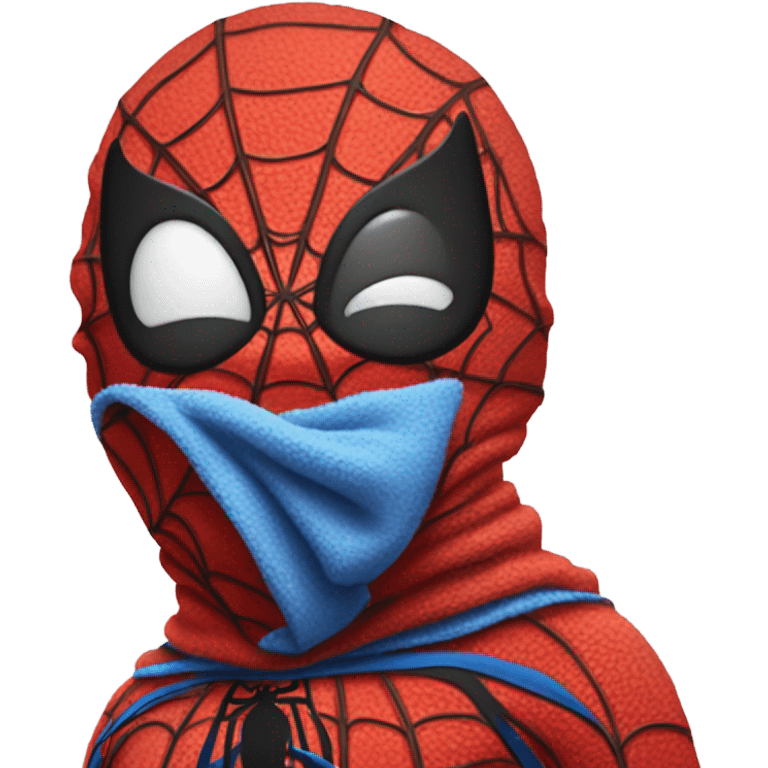 Spiderman in a towel emoji