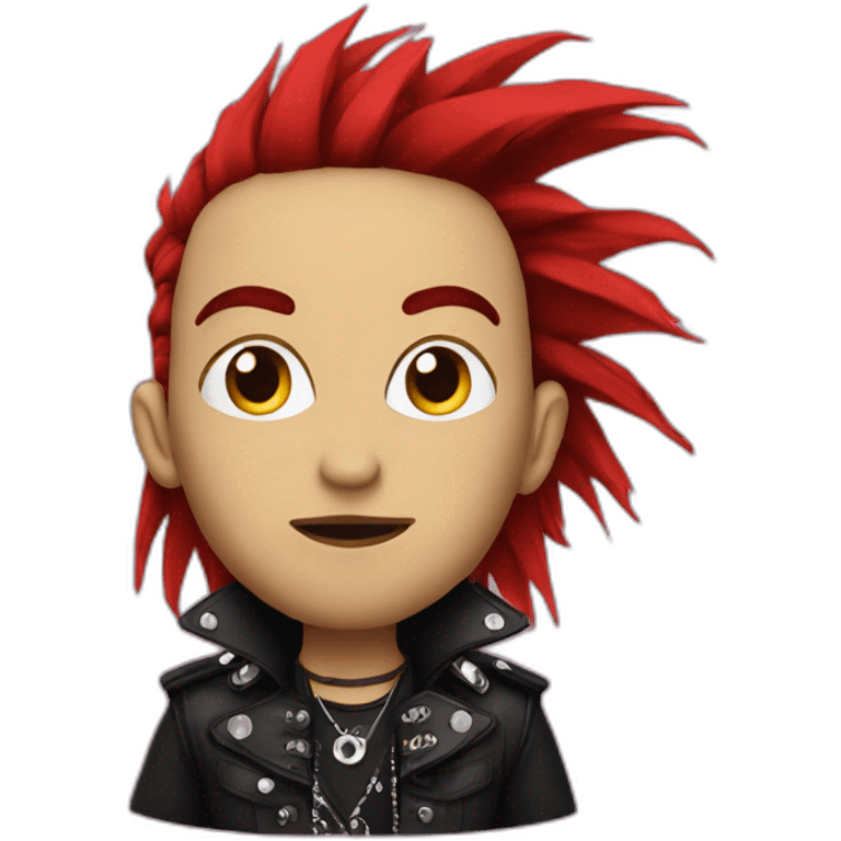 punk avec une iroquoise rouge emoji