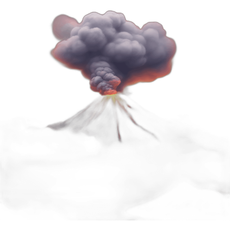 Volcano erupts cat cloud emoji