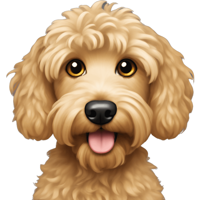 Goldendoodle and black yorkie-poodle emoji