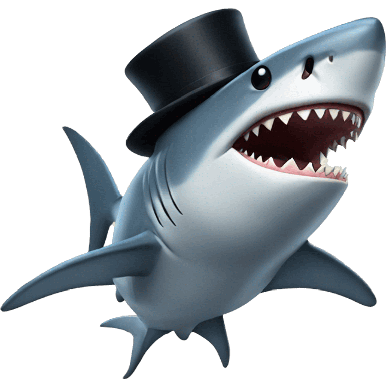 Shark with tophat emoji