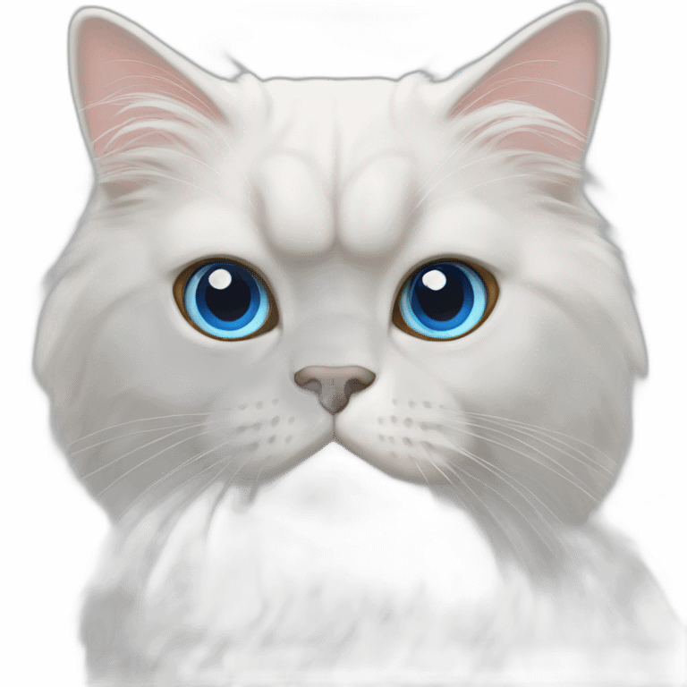 persian cat white with bleu eyes emoji