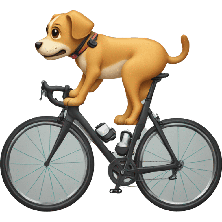 Dog on a road bike emoji