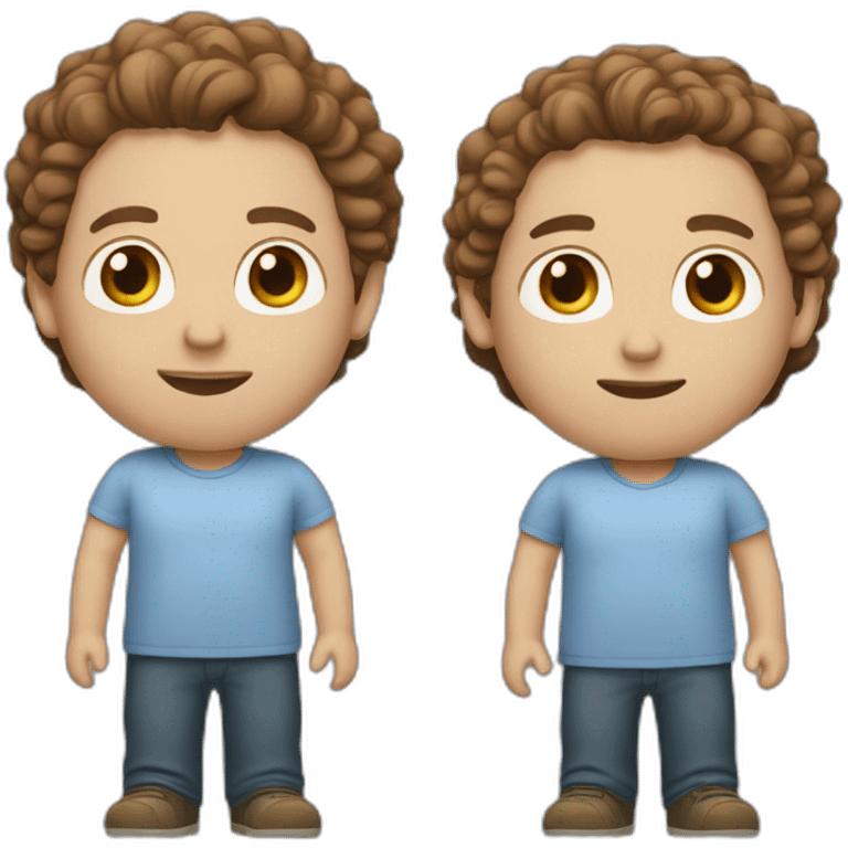 white guy with brown curly hair on top and normal hair on sides emoji