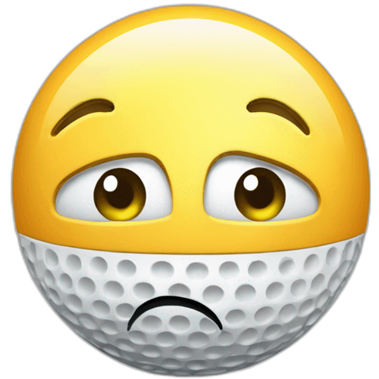 Confused Golf Emoji  Description A golf ball with a quizzical expression, surrounded by question marks and maybe holding a map or looking at a GPS device. emoji