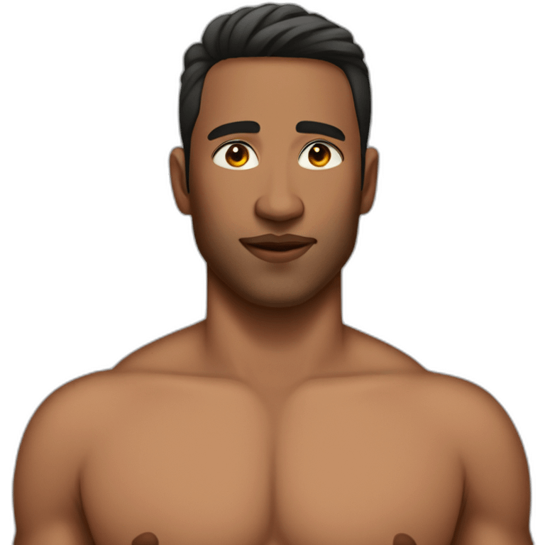 Shirtless Trans man who's had top surgery emoji