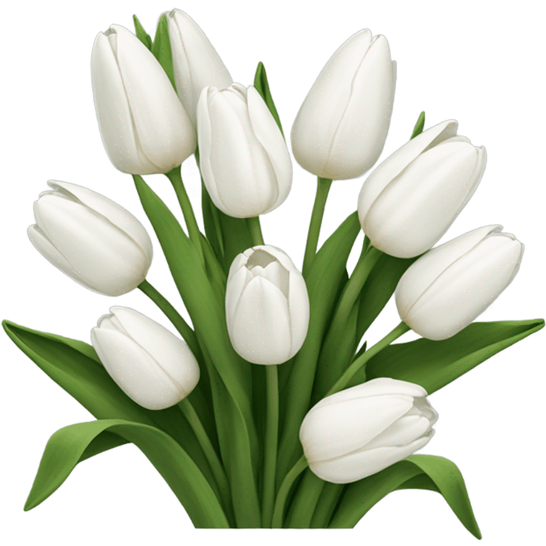 white tulip bouquet  emoji