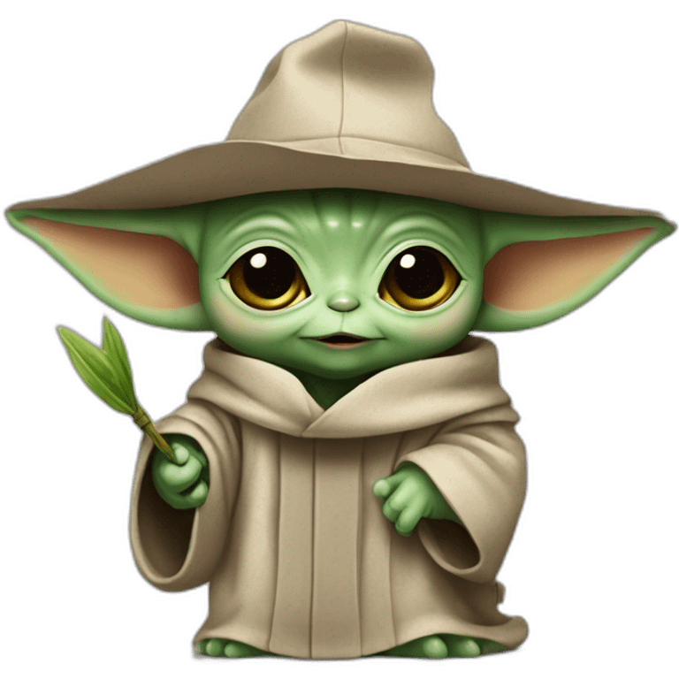 baby yoda with a mortarboard celebrating with colleagues emoji