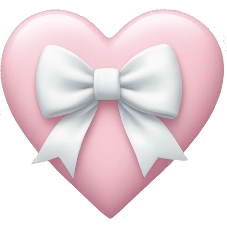 Pastel pink heart with white bow emoji