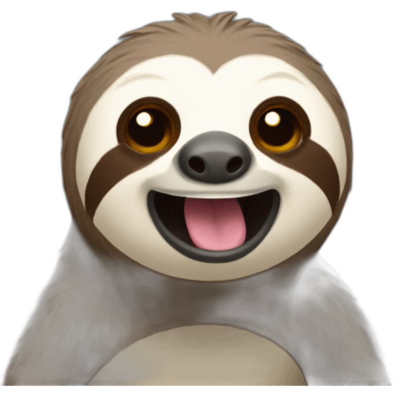 sloth with surprise face with hands on face emoji