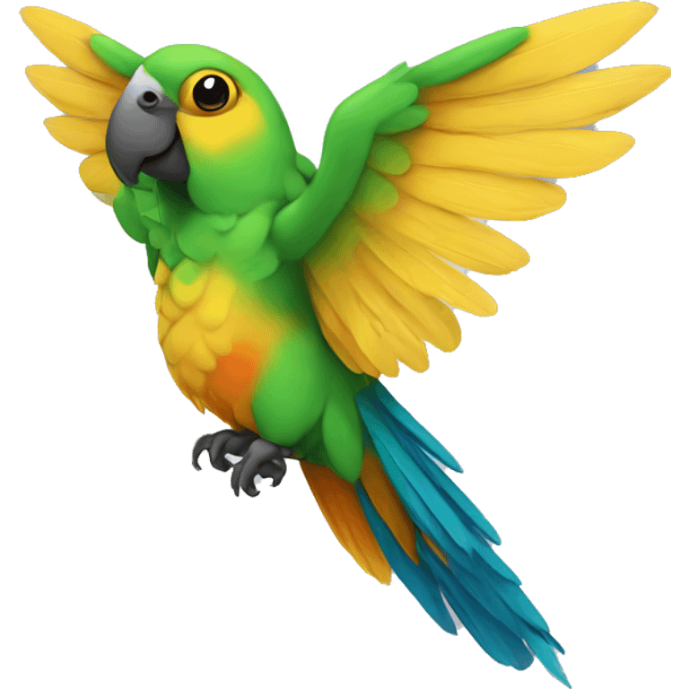 Parrot with bees wings and bees colour emoji