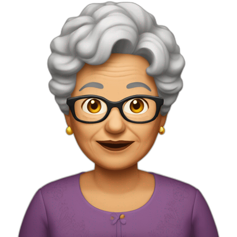 Abuela morena sin lentes emoji