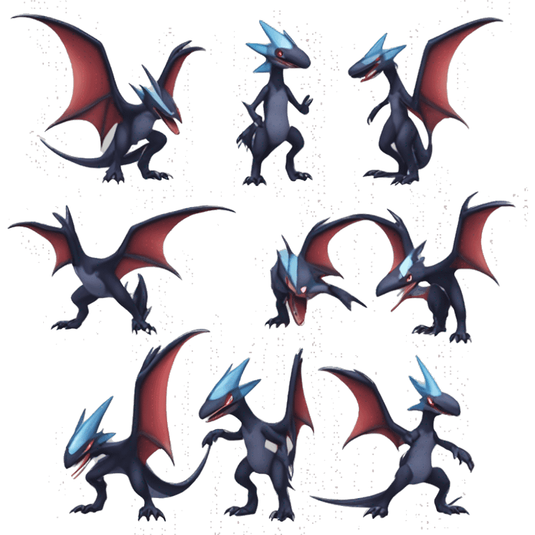 Edgy Cool Nargacuga-Noivern-Latias-Garchomp-Pokémon Full Body emoji