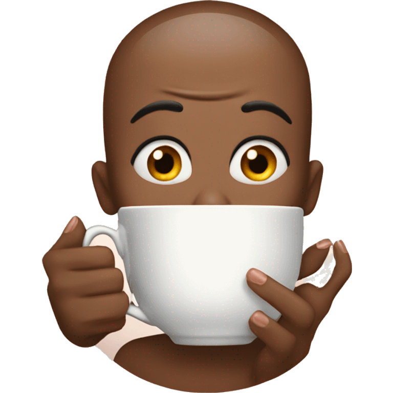 Emoji drinking tea with long nails emoji