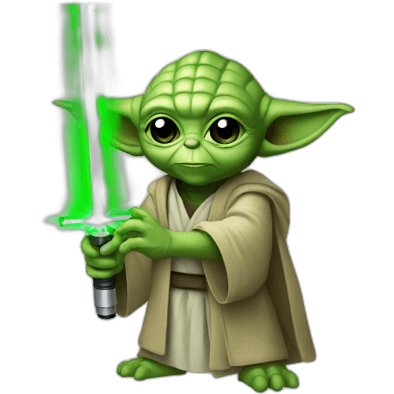 Yoda saber laser green emoji