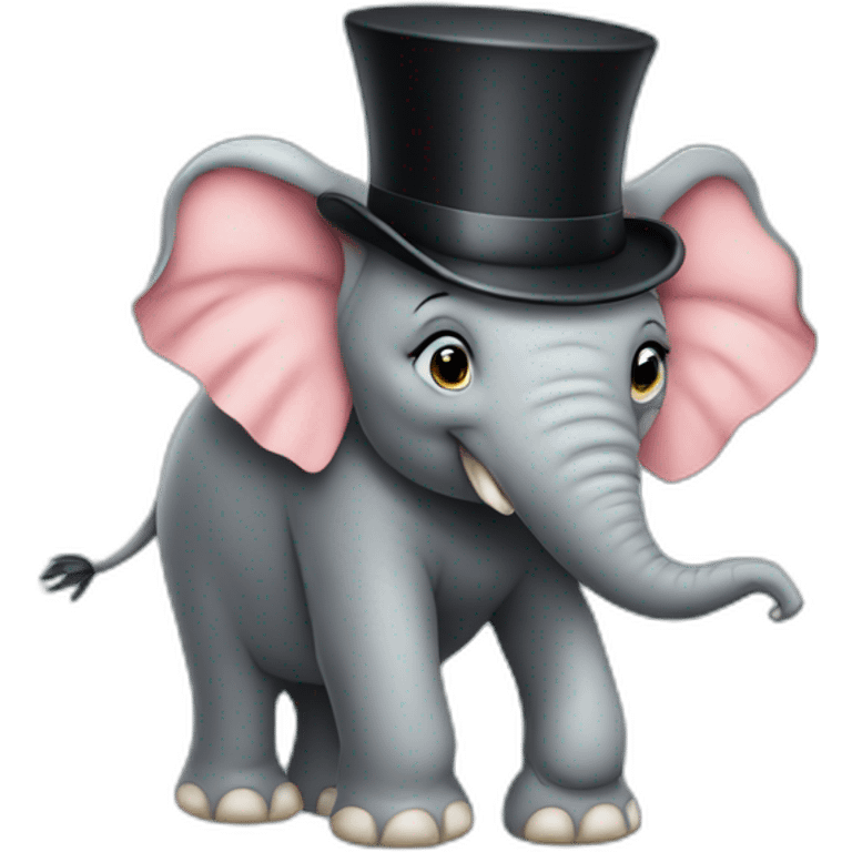 elephant wearing top hat emoji