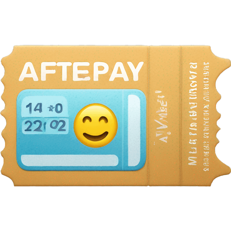 ticket displaying the afterpay logo emoji