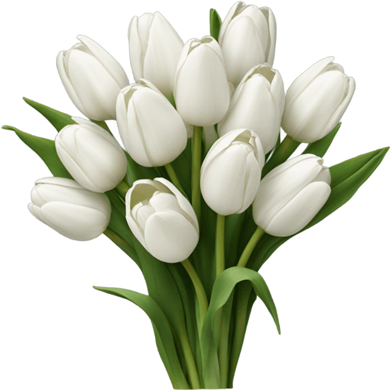 bouquet of white tulips emoji