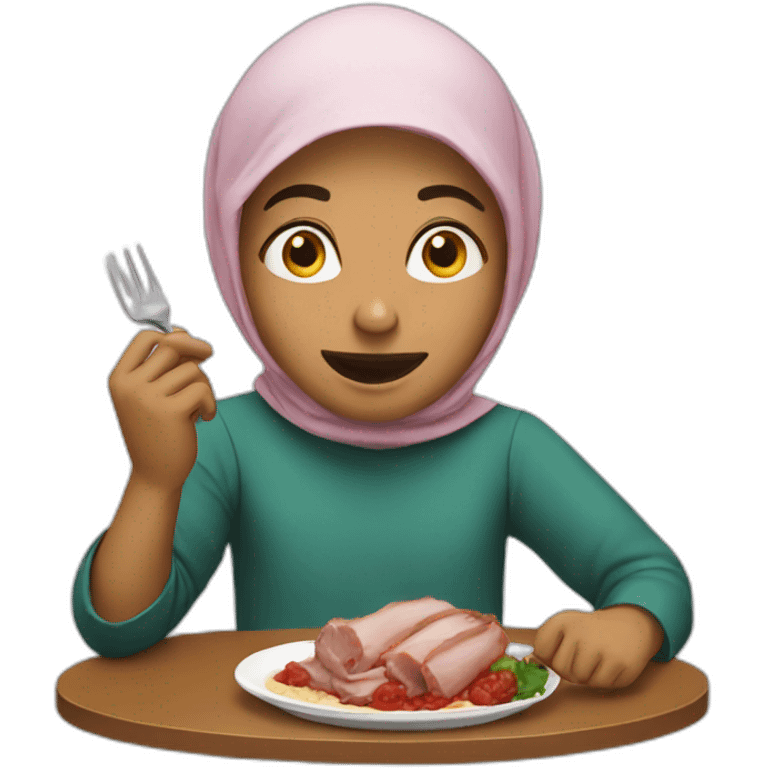 Muslim eating pork emoji