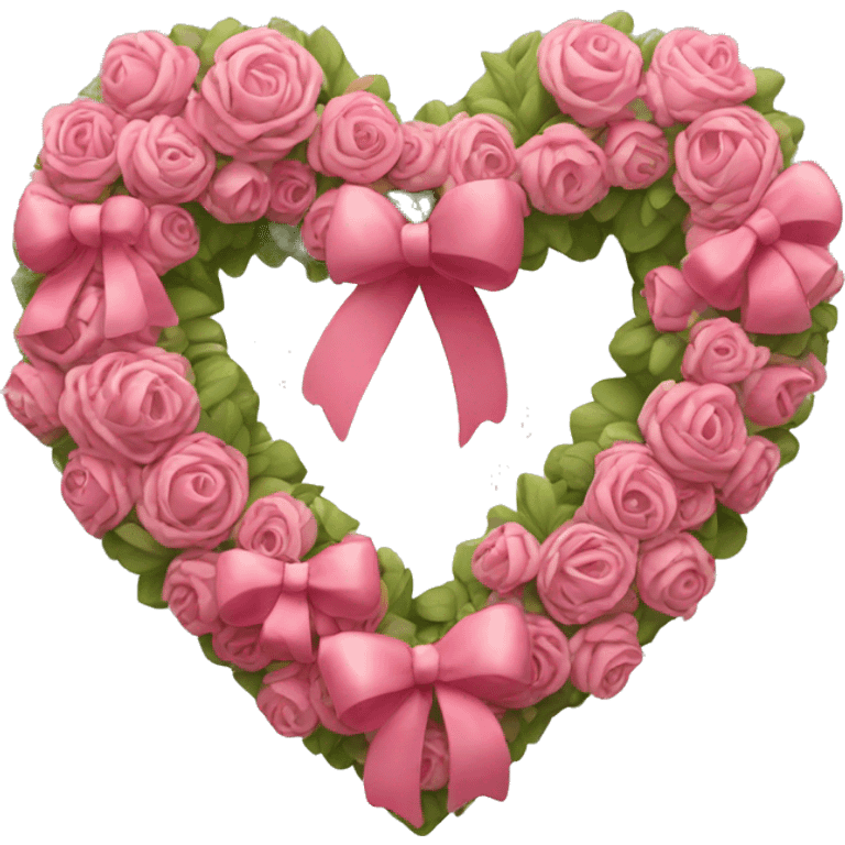 Heart wreath with beautiful bow emoji