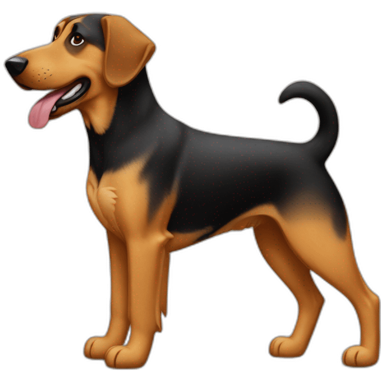 coonhound and German shepherd mix dog walking emoji