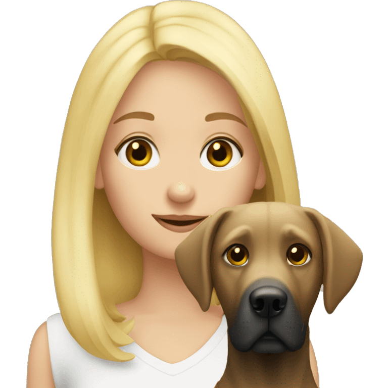 blonde girl with her labrador emoji