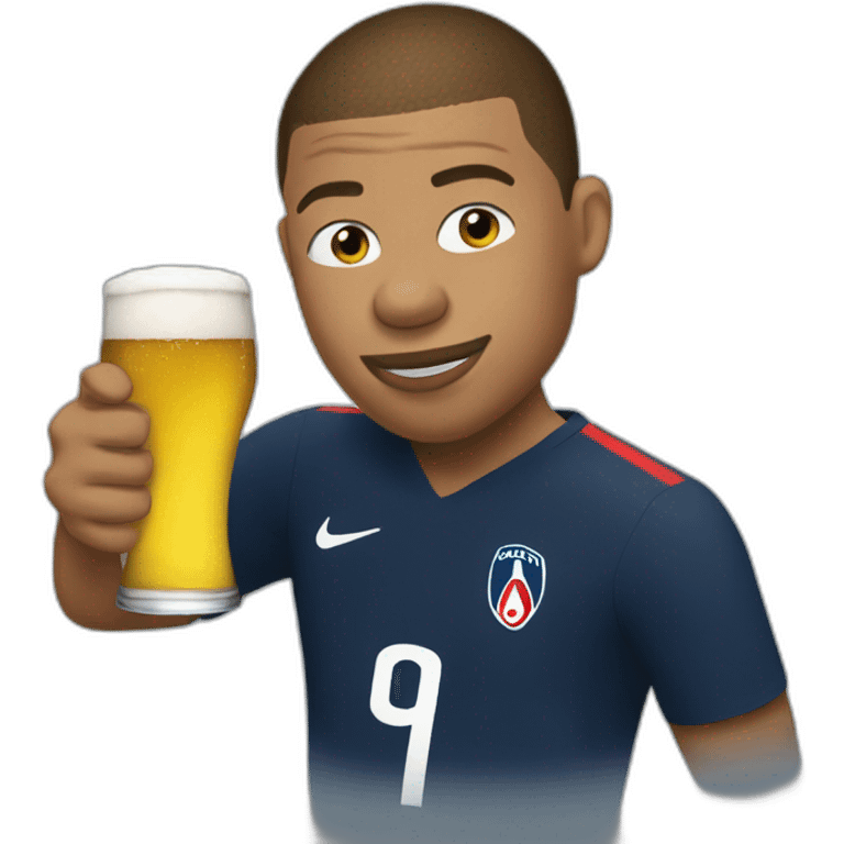 mbappe drinking beer emoji