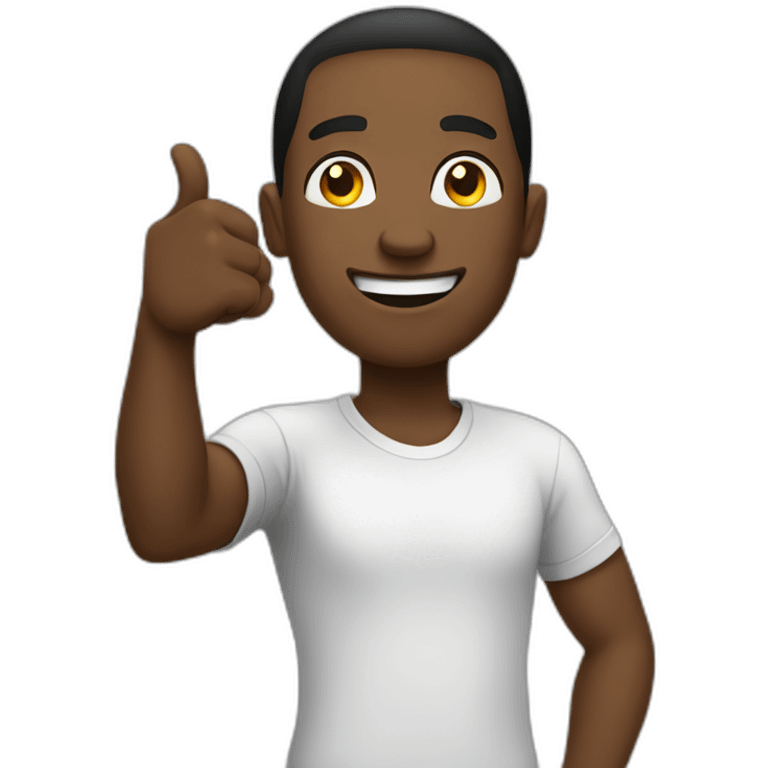 black guy with thumb up emoji