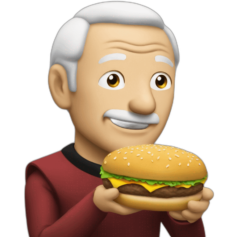 picard eating a hamburger emoji