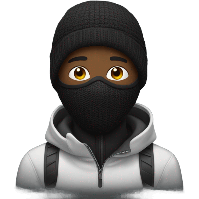 black guy wearing ski mask emoji