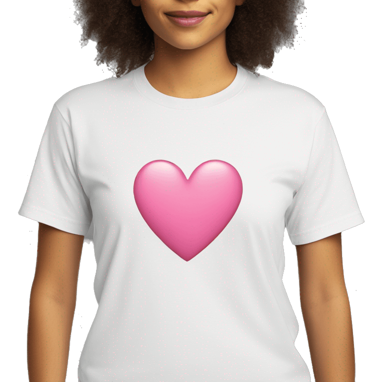 a tshirt with a pink heart emoji