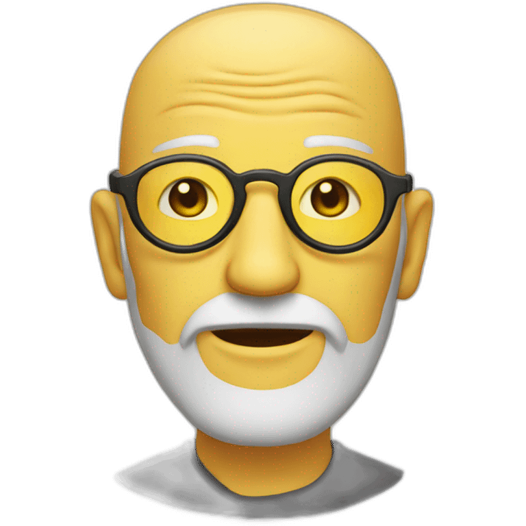 old man with yellow round glasses and and bald spot and rare beard emoji