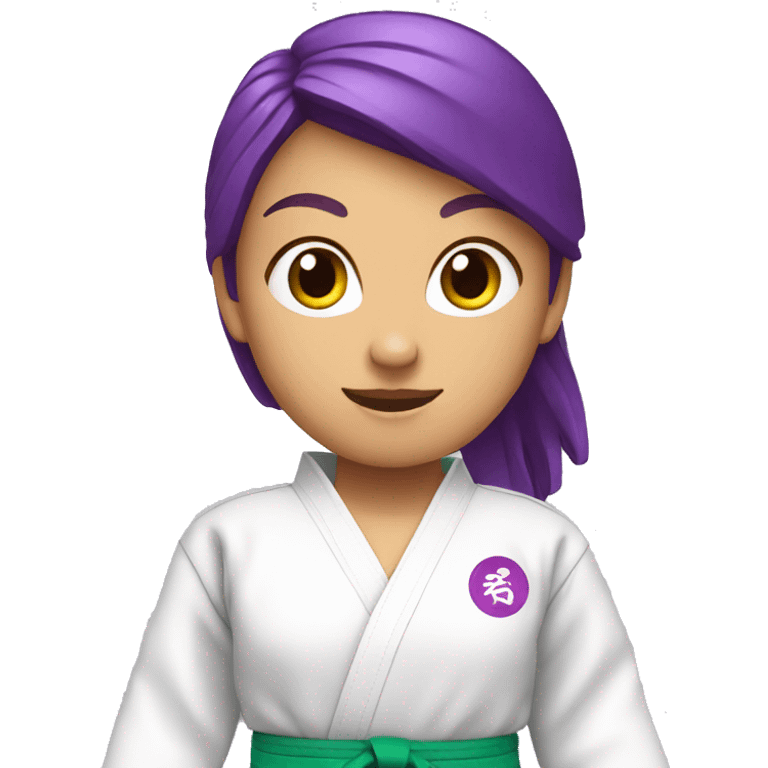 karate girl with violet belt emoji