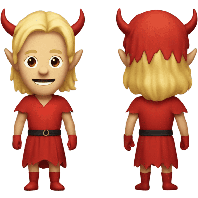 devil figure with blond hair and red tunic emoji