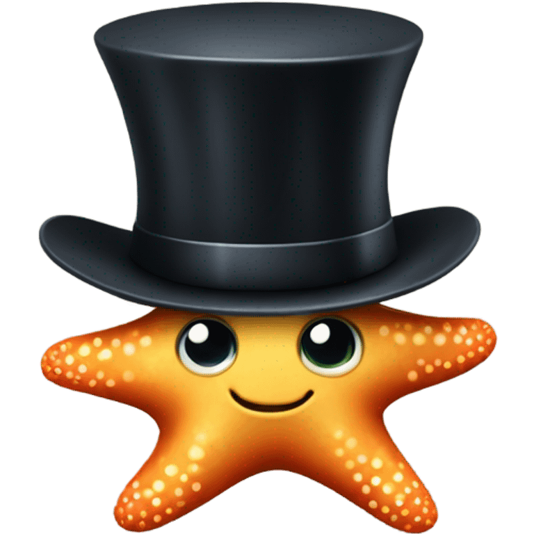 Starfish with top hat emoji