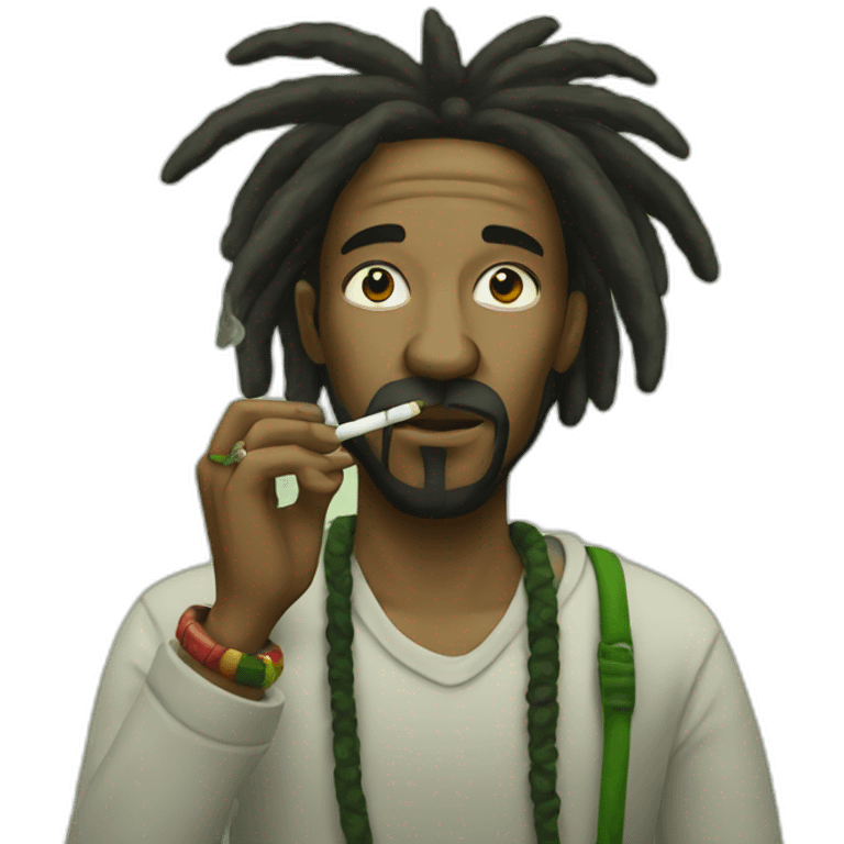 a rasta who smokes cannabis emoji